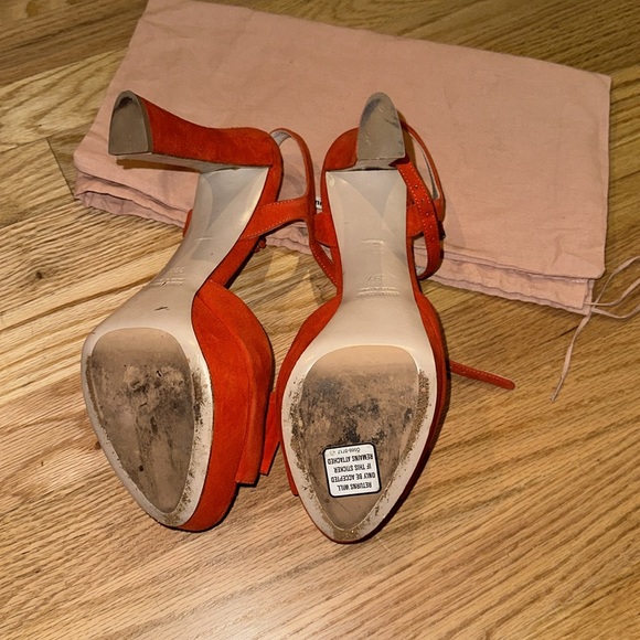 Miu Miu Prada Bow tie Red Suede heels 39.5 - Picture 4 of 8